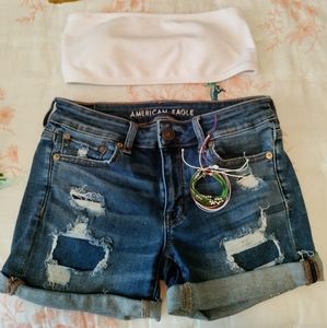 American Eagle MIDI cut-off jean shorts